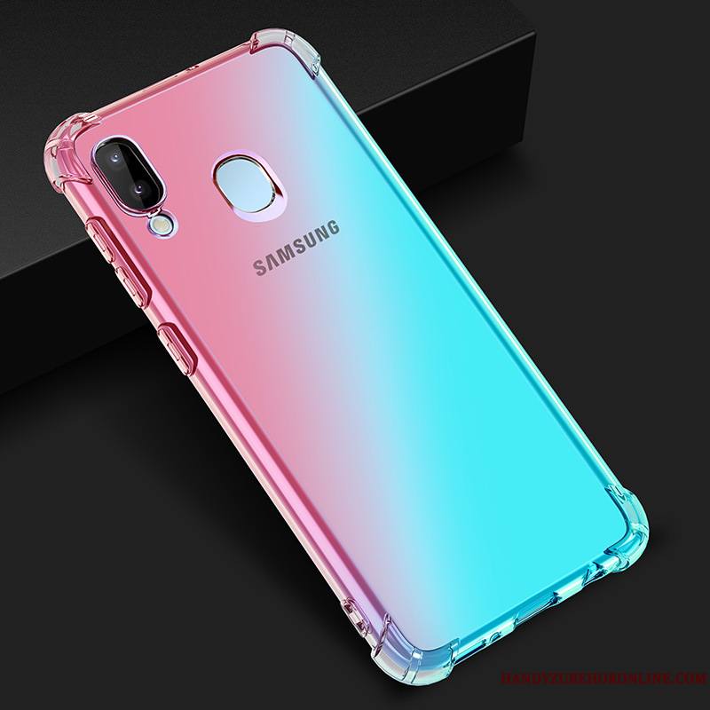 Samsung Galaxy M20 Violet Coque De Téléphone Dégradé De Couleur Étoile Étui Bleu