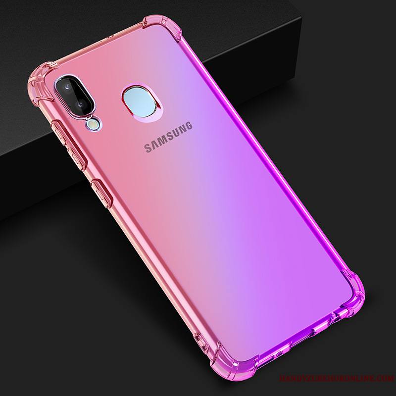 Samsung Galaxy M20 Violet Coque De Téléphone Dégradé De Couleur Étoile Étui Bleu