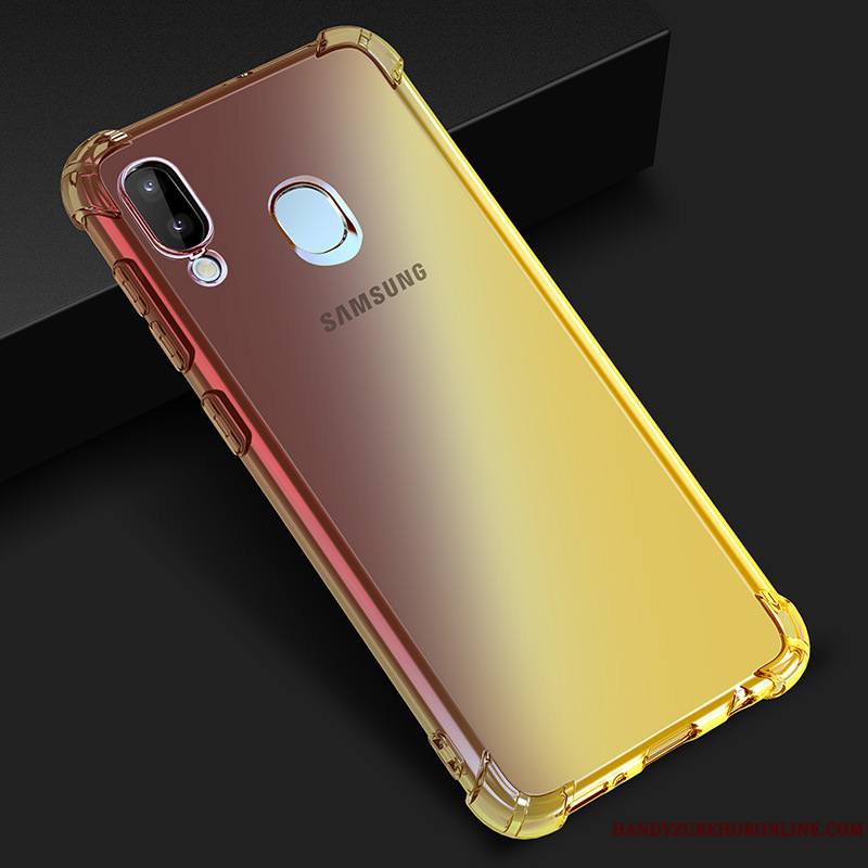 Samsung Galaxy M20 Violet Coque De Téléphone Dégradé De Couleur Étoile Étui Bleu