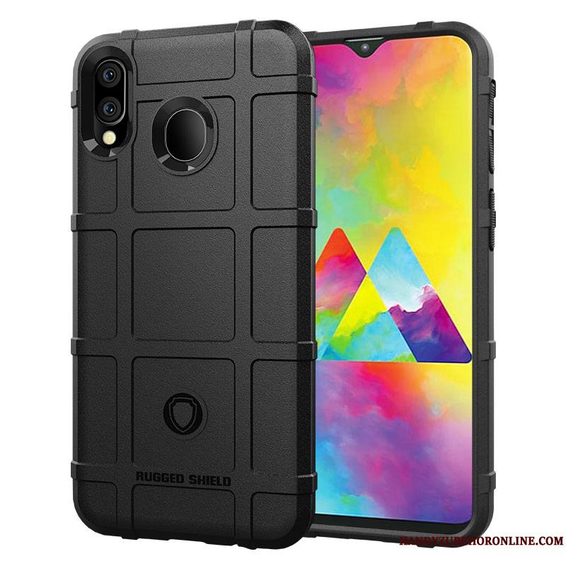 Samsung Galaxy M20 Étoile Tout Compris Antidérapant Marque De Tendance Délavé En Daim Refroidissement Coque De Téléphone