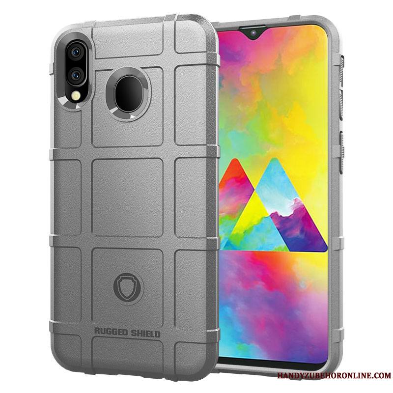 Samsung Galaxy M20 Étoile Tout Compris Antidérapant Marque De Tendance Délavé En Daim Refroidissement Coque De Téléphone