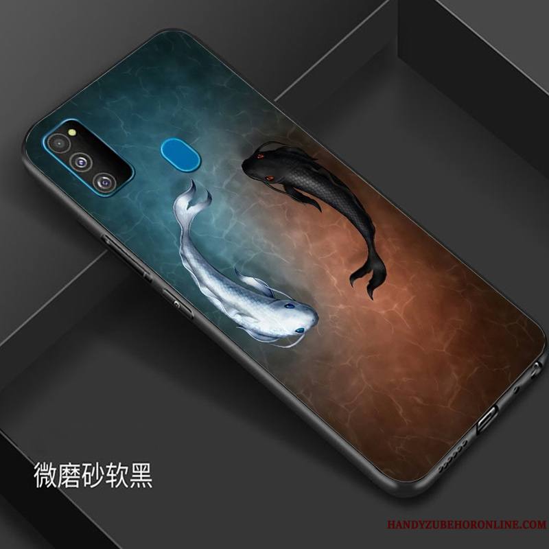 Samsung Galaxy M30s Coque Créatif Tout Compris Noir Étoile Étui Marque De Tendance Vent