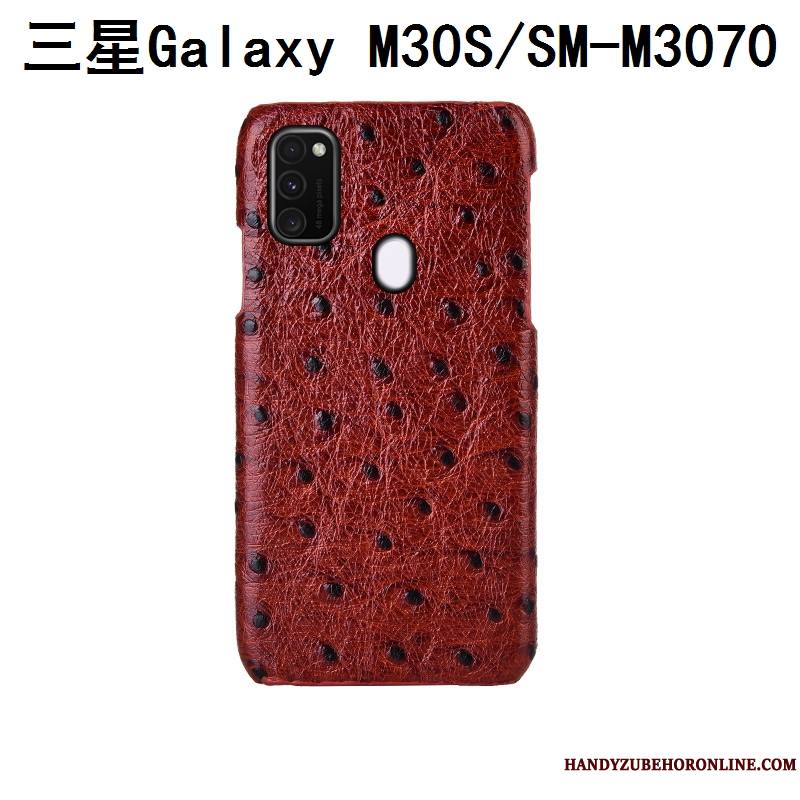 Samsung Galaxy M30s Coque Personnalisé Couvercle Arrière Étoile Étui Cuir Véritable Téléphone Portable