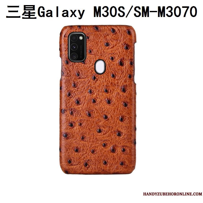 Samsung Galaxy M30s Coque Personnalisé Couvercle Arrière Étoile Étui Cuir Véritable Téléphone Portable