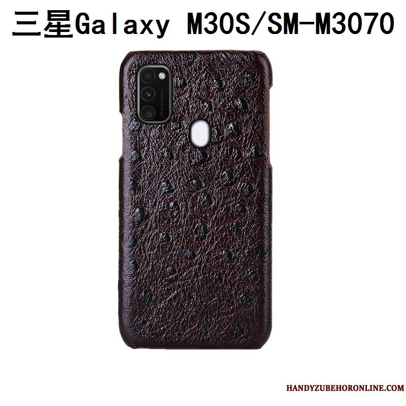 Samsung Galaxy M30s Coque Personnalisé Couvercle Arrière Étoile Étui Cuir Véritable Téléphone Portable