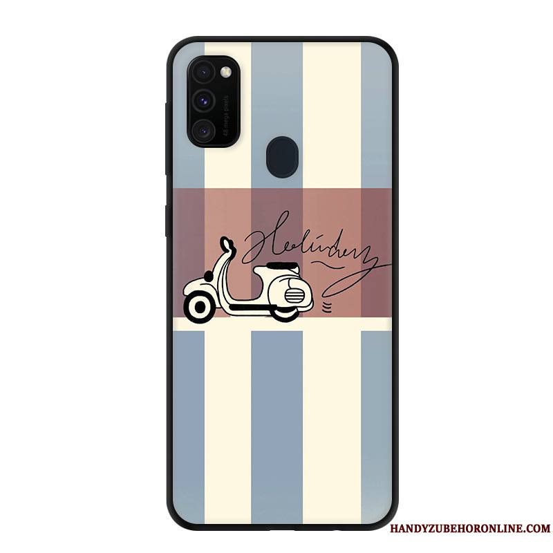 Samsung Galaxy M30s Coque Étui Étoile Gris Créatif Personnalisé Dessin Animé Protection