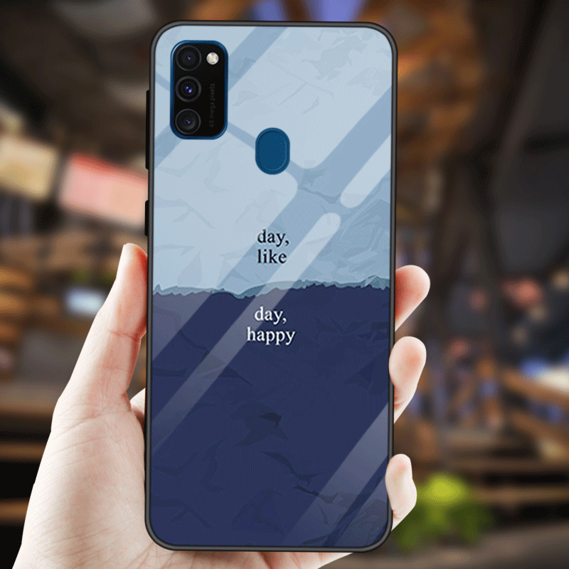 Samsung Galaxy M30s Incassable Protection Coque De Téléphone Bleu Simple Couleur Unie Tout Compris