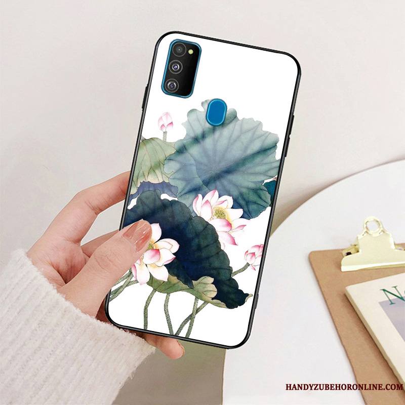 Samsung Galaxy M30s Verre Mode Tendance Étui Coque De Téléphone Personnalité Noir