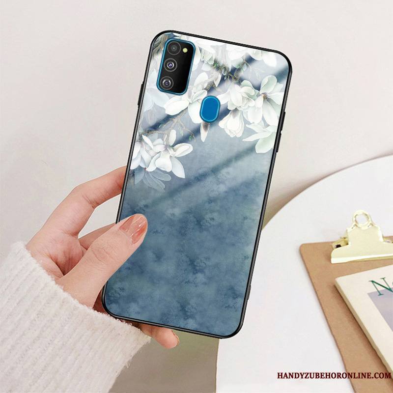 Samsung Galaxy M30s Verre Mode Tendance Étui Coque De Téléphone Personnalité Noir