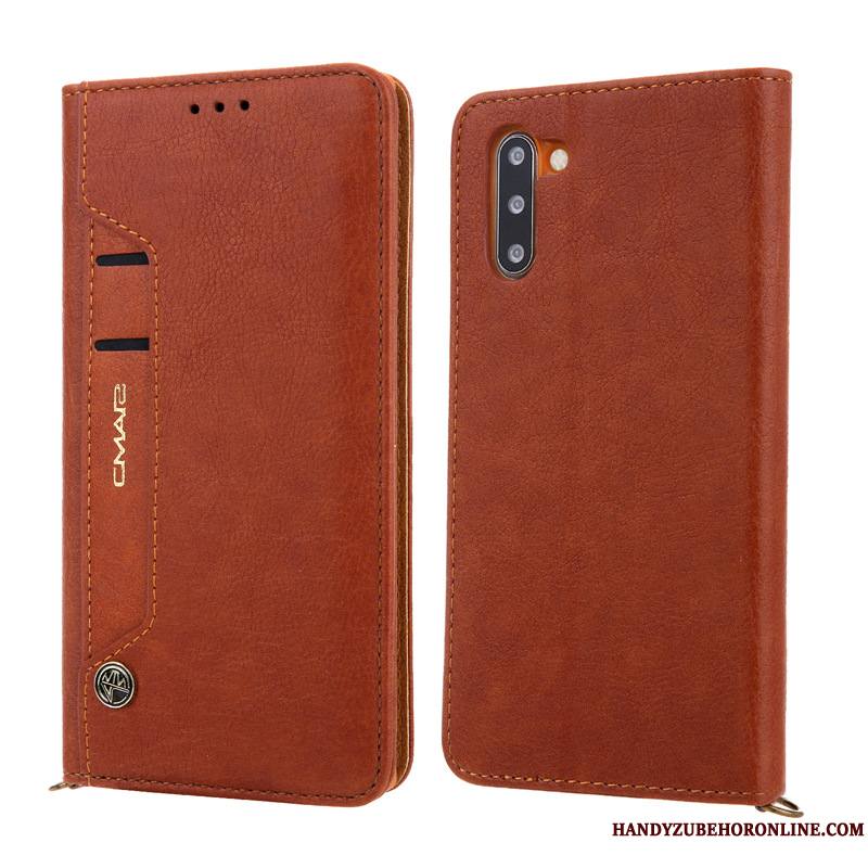 Samsung Galaxy Note 10 Bleu Housse Étui En Cuir Étoile Carte Coque De Téléphone