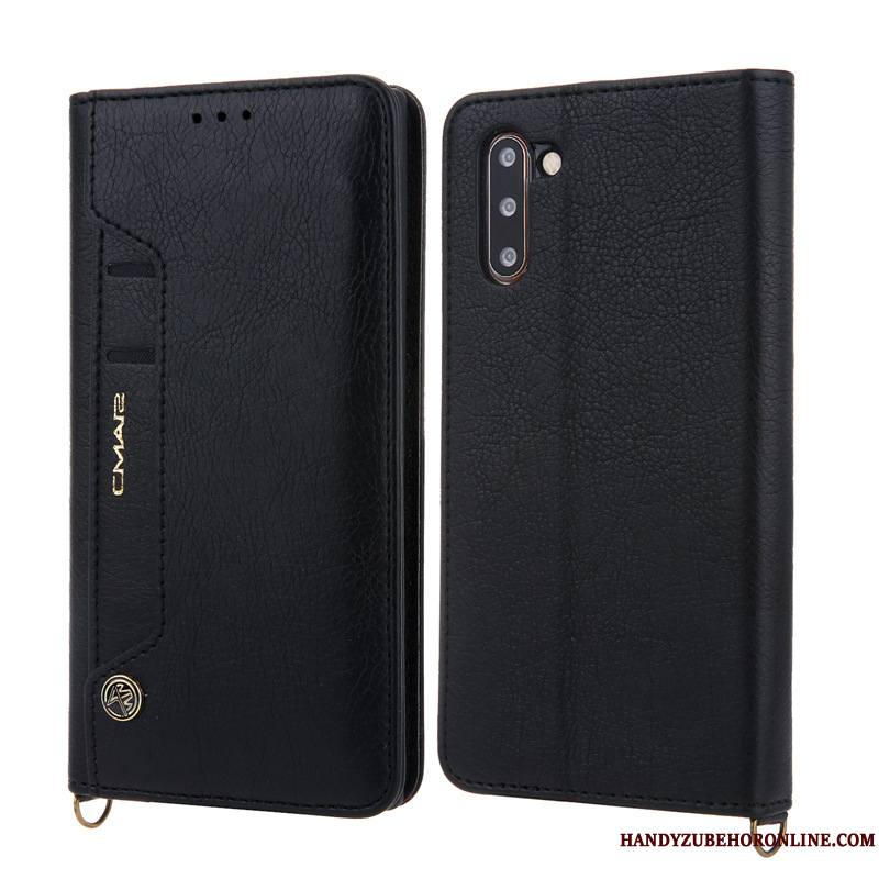 Samsung Galaxy Note 10 Bleu Housse Étui En Cuir Étoile Carte Coque De Téléphone