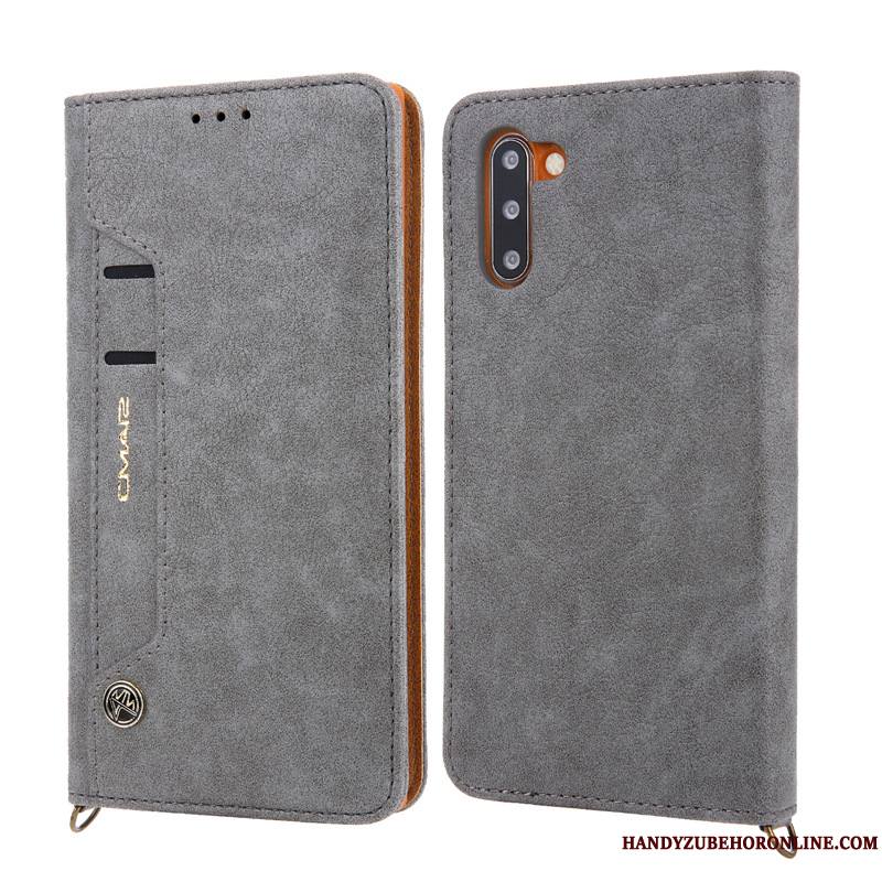 Samsung Galaxy Note 10 Bleu Housse Étui En Cuir Étoile Carte Coque De Téléphone