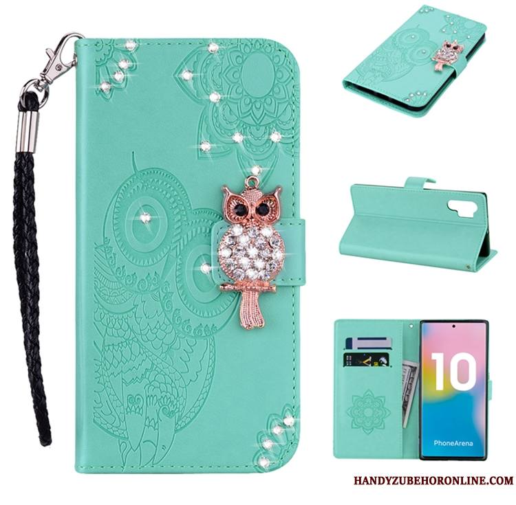 Samsung Galaxy Note 10+ Coque De Téléphone Or Étoile Étui En Cuir