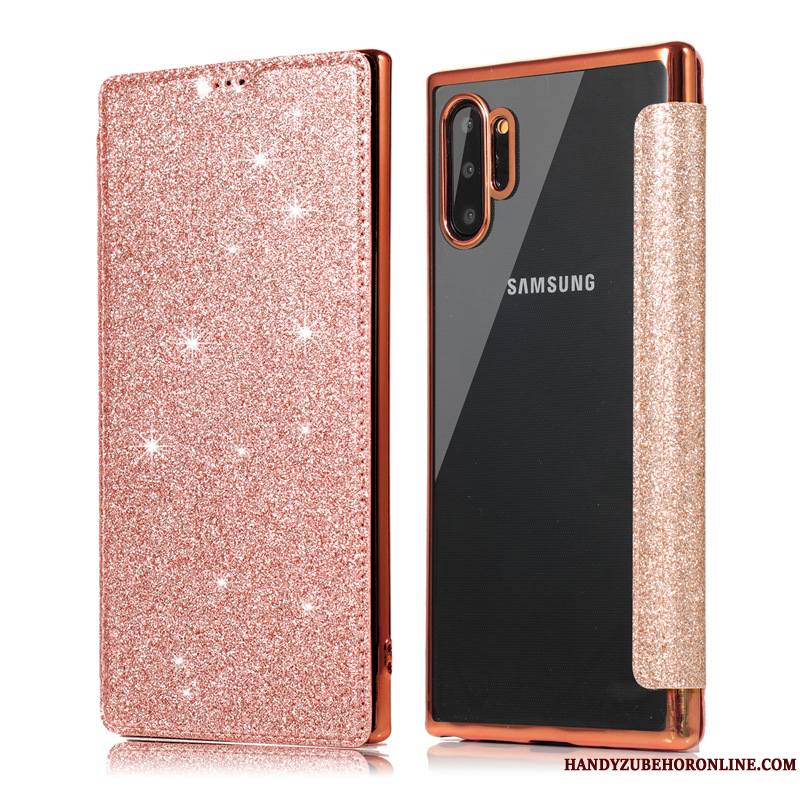 Samsung Galaxy Note 10+ Coque Noir Étoile Étui Téléphone Portable