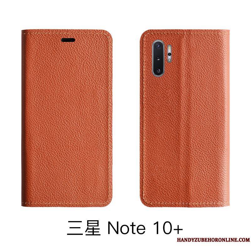 Samsung Galaxy Note 10 Lite Coque De Téléphone Cuir Véritable Litchi Housse Modèle Fleurie Étoile Protection