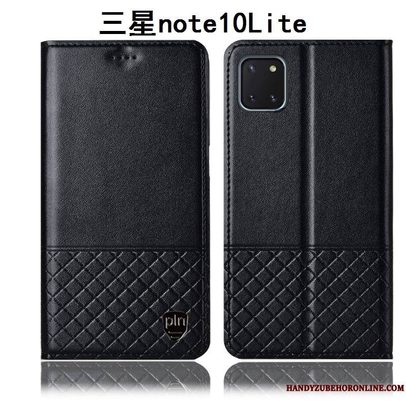 Samsung Galaxy Note 10 Lite Coque Tout Compris Noir Protection Étui En Cuir Housse Incassable Étoile