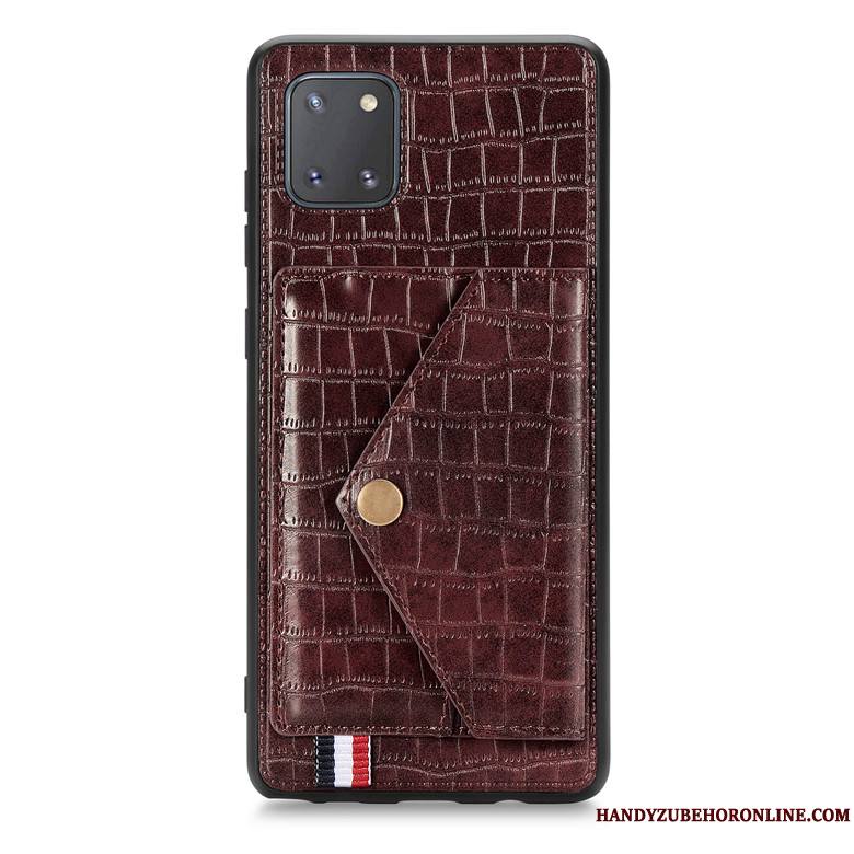 Samsung Galaxy Note 10 Lite Coque Étui En Cuir Étoile Protection Vin Rouge Crocodile Modèle Incassable Tout Compris
