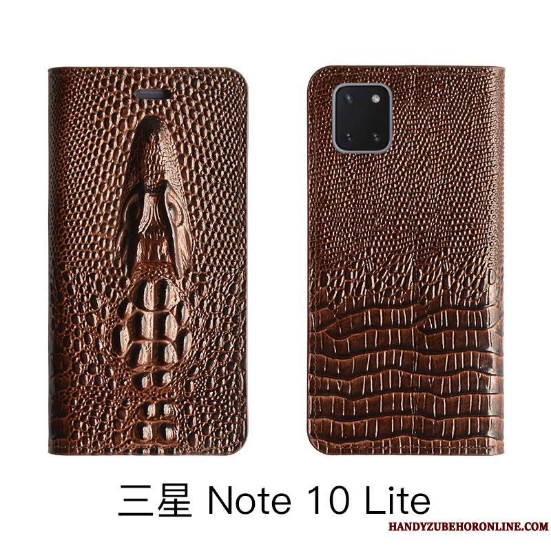 Samsung Galaxy Note 10 Lite Protection Jaune Coque De Téléphone Housse Cuir Véritable Bovins Étoile