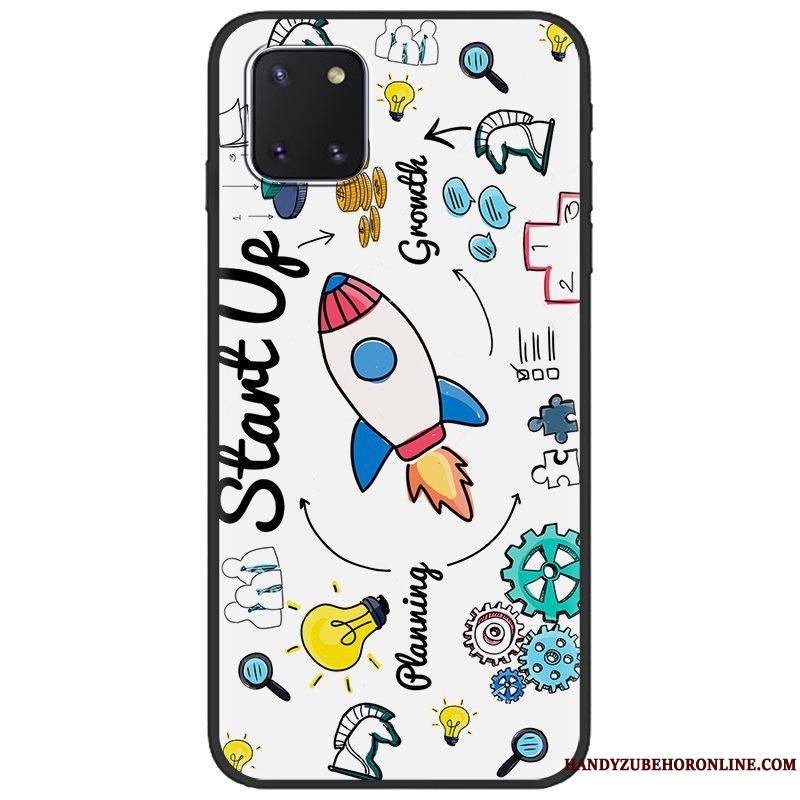 Samsung Galaxy Note 10 Lite Tendance Étoile Peinture Coque De Téléphone Noir Pu Fluide Doux