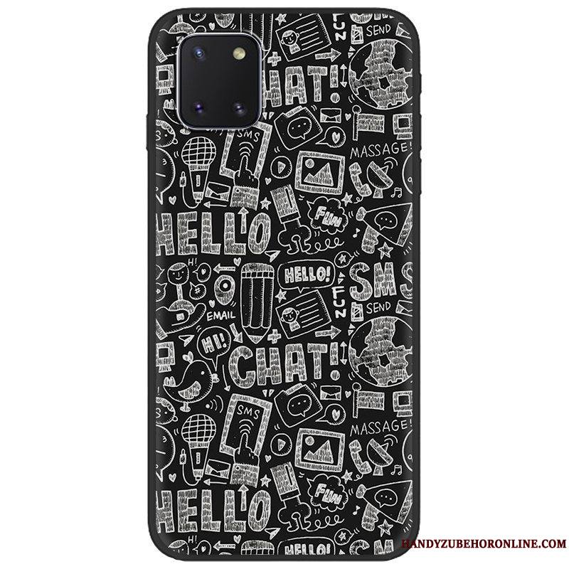 Samsung Galaxy Note 10 Lite Tendance Étoile Peinture Coque De Téléphone Noir Pu Fluide Doux