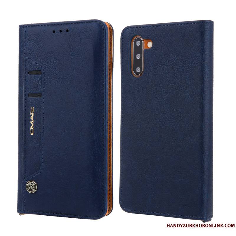 Samsung Galaxy Note 10 Protection Étoile Bleu Coque De Téléphone Étui En Cuir