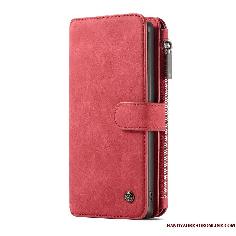 Samsung Galaxy Note 10 Rouge Coque De Téléphone Étoile Étui En Cuir Cuir Véritable