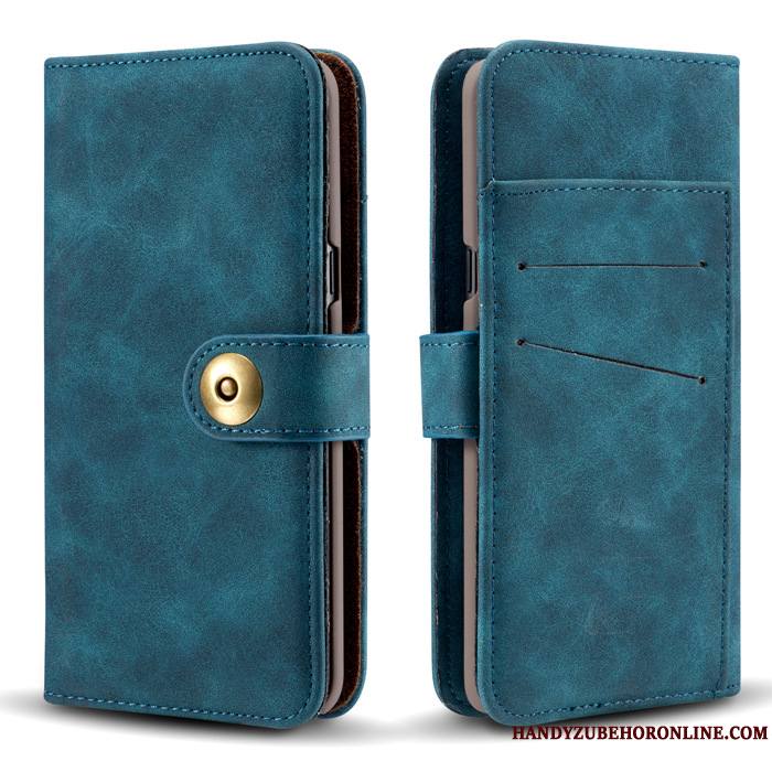 Samsung Galaxy Note 10 Étoile Housse Coque De Téléphone Étui En Cuir Bleu