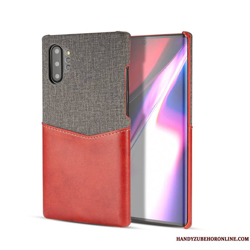 Samsung Galaxy Note 10+ Étoile Incassable Carte Coque De Téléphone Rouge Étui