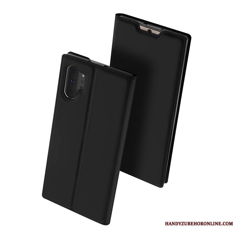 Samsung Galaxy Note 10+ Étui En Cuir Housse Or Carte Étoile Coque De Téléphone