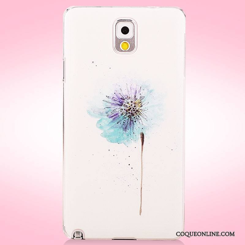 Samsung Galaxy Note 3 Coque Fleurs Protection Étui Peinture Rose Étoile