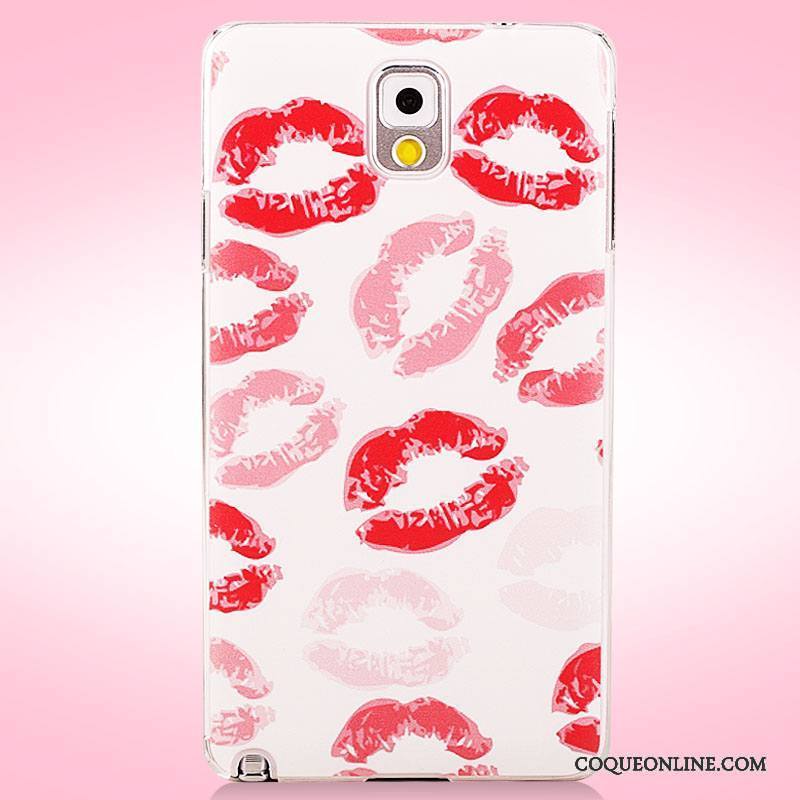 Samsung Galaxy Note 3 Coque Fleurs Protection Étui Peinture Rose Étoile