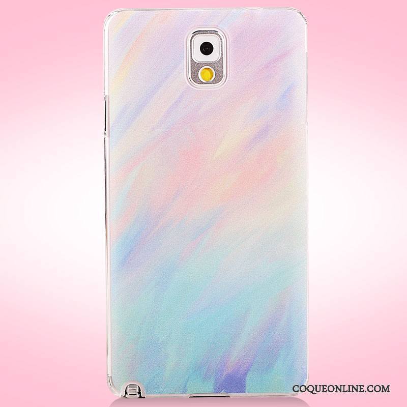 Samsung Galaxy Note 3 Coque Fleurs Protection Étui Peinture Rose Étoile