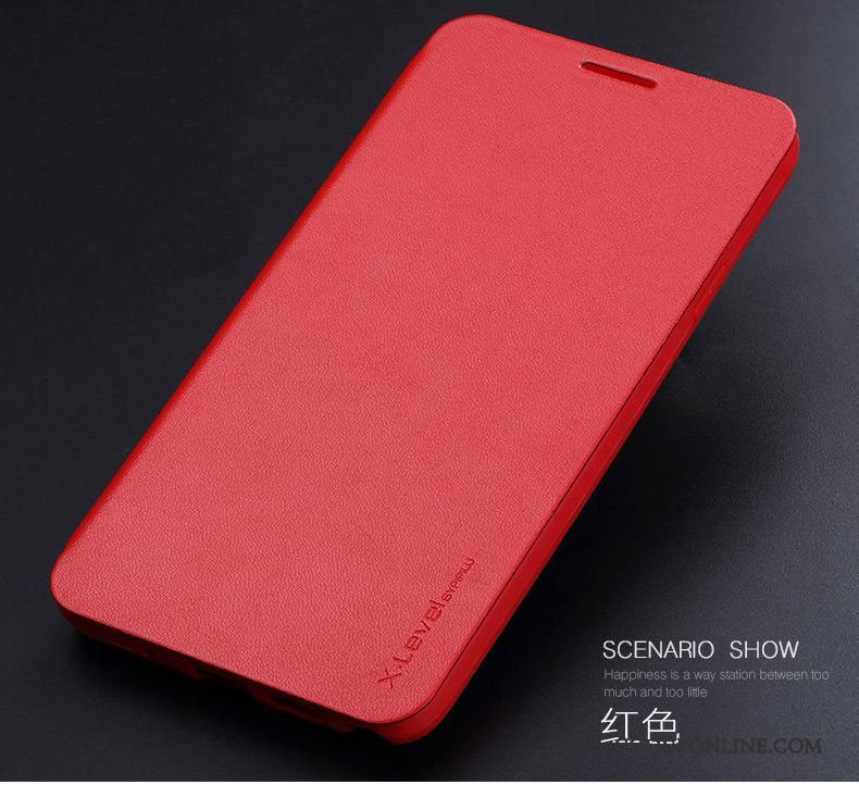 Samsung Galaxy Note 3 Coque Rouge Très Mince Clamshell Étoile Tout Compris Étui En Cuir Foncé