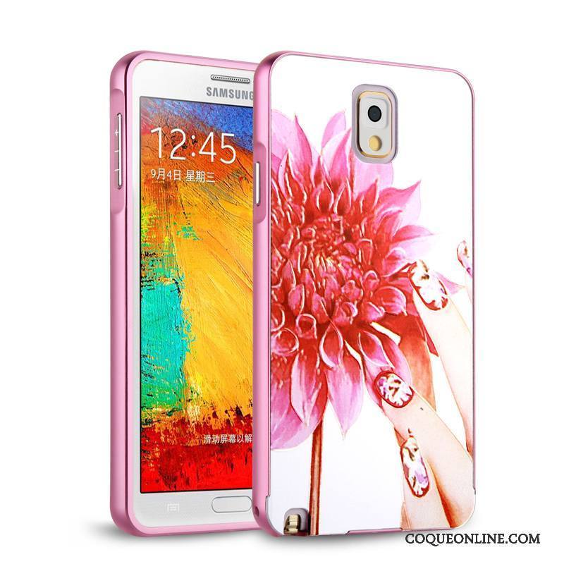 Samsung Galaxy Note 3 Coque Étui Protection Argent Or Métal Tempérer Support