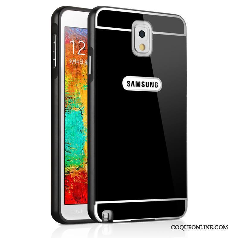 Samsung Galaxy Note 3 Coque Étui Protection Argent Or Métal Tempérer Support