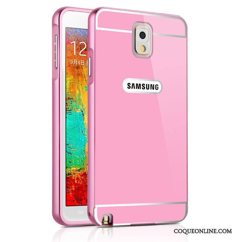 Samsung Galaxy Note 3 Coque Étui Protection Argent Or Métal Tempérer Support