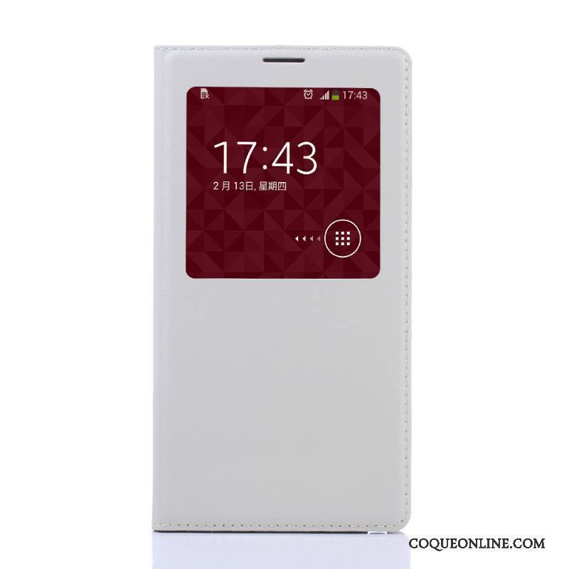 Samsung Galaxy Note 3 Housse Protection Étui En Cuir Blanc Étoile Coque De Téléphone