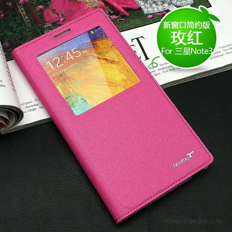 Samsung Galaxy Note 3 Nouveau Téléphone Portable Étui En Cuir Coque De Téléphone Protection Étoile Rose