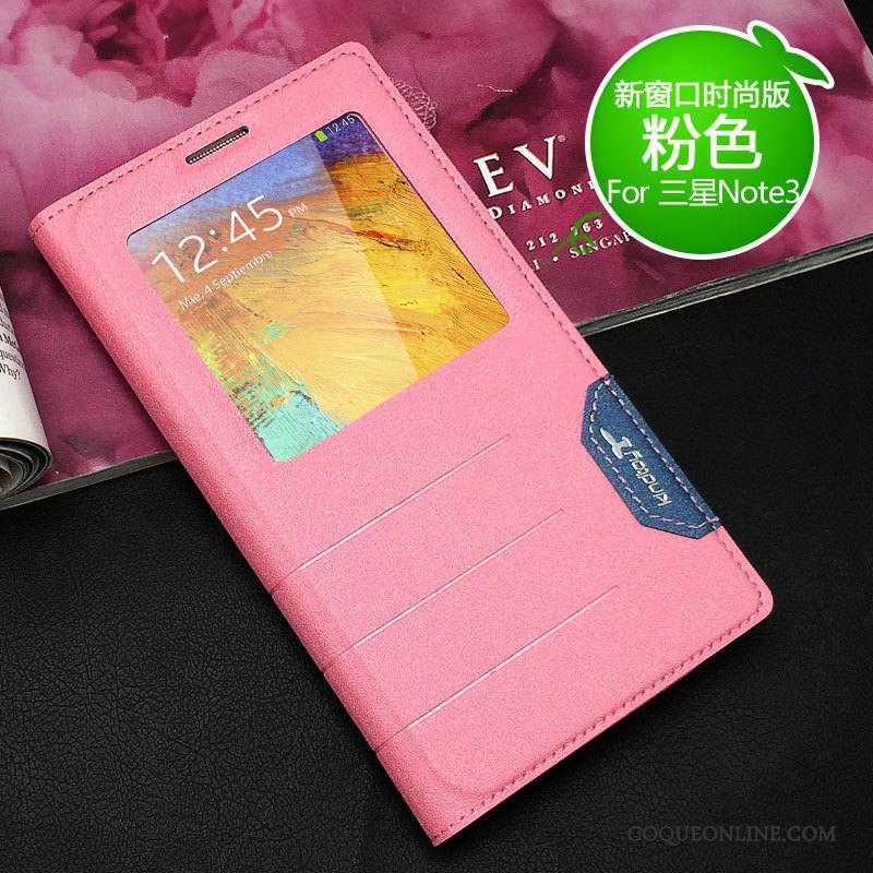 Samsung Galaxy Note 3 Nouveau Téléphone Portable Étui En Cuir Coque De Téléphone Protection Étoile Rose