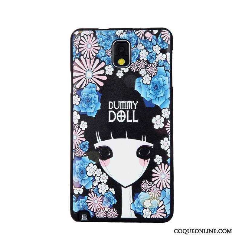 Samsung Galaxy Note 3 Protection Membrane Fluide Doux Dessin Animé Coque De Téléphone Violet Gaufrage