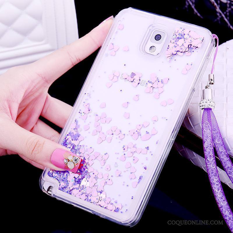 Samsung Galaxy Note 3 Protection Ornements Suspendus Coque De Téléphone Quicksand Étui Violet Étoile