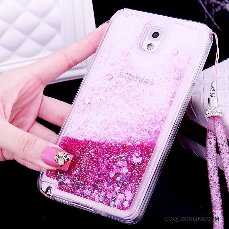 Samsung Galaxy Note 3 Protection Ornements Suspendus Coque De Téléphone Quicksand Étui Violet Étoile