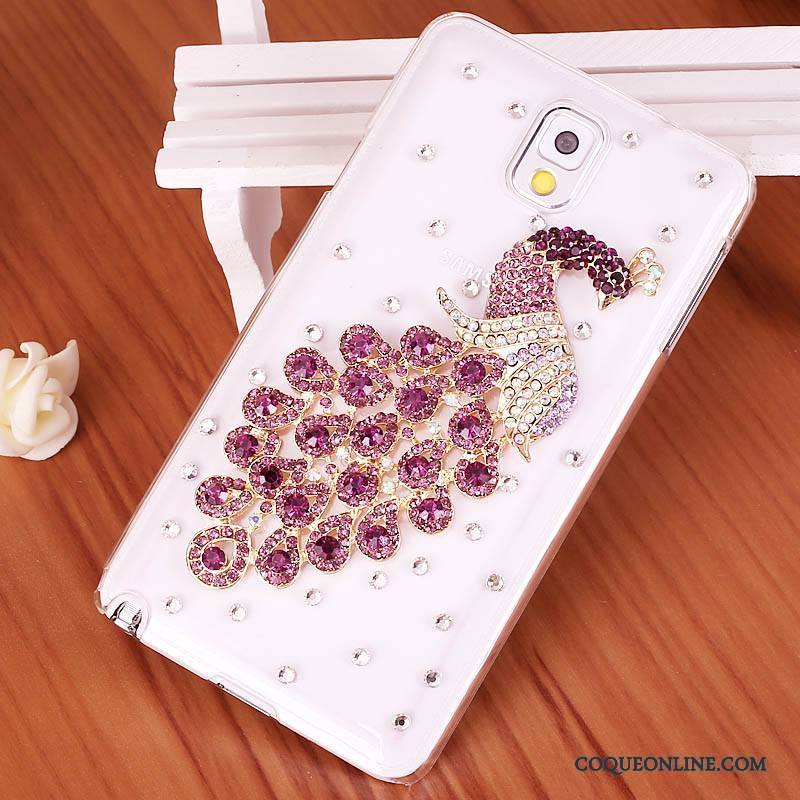 Samsung Galaxy Note 3 Strass Violet Protection Tendance Étoile Étui Coque