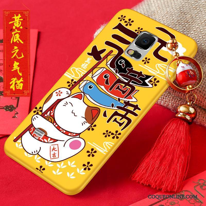 Samsung Galaxy Note 4 Coque De Téléphone Protection Rouge Silicone Richesse Chat Étui