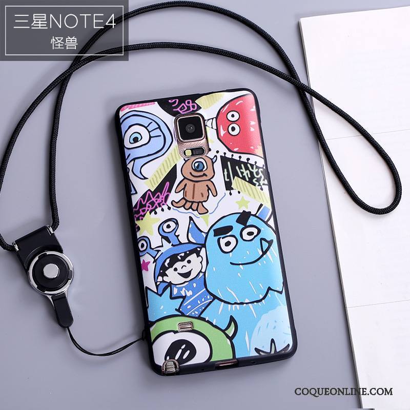 Samsung Galaxy Note 4 Coque Dessin Animé Créatif Personnalité Étui Protection Bleu Silicone