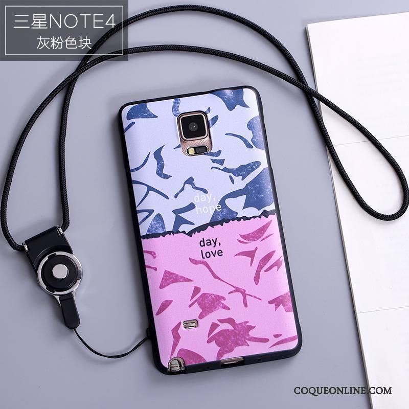 Samsung Galaxy Note 4 Coque Dessin Animé Créatif Personnalité Étui Protection Bleu Silicone