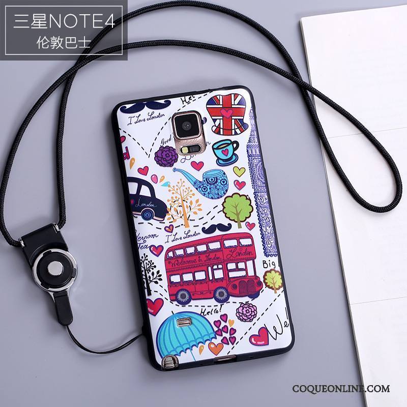 Samsung Galaxy Note 4 Coque Dessin Animé Créatif Personnalité Étui Protection Bleu Silicone