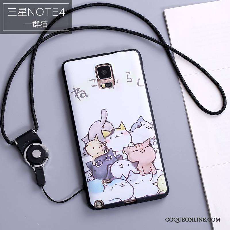 Samsung Galaxy Note 4 Coque Dessin Animé Créatif Personnalité Étui Protection Bleu Silicone