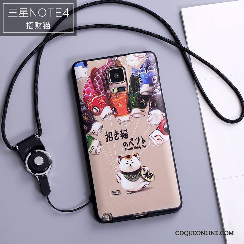 Samsung Galaxy Note 4 Coque Dessin Animé Créatif Personnalité Étui Protection Bleu Silicone