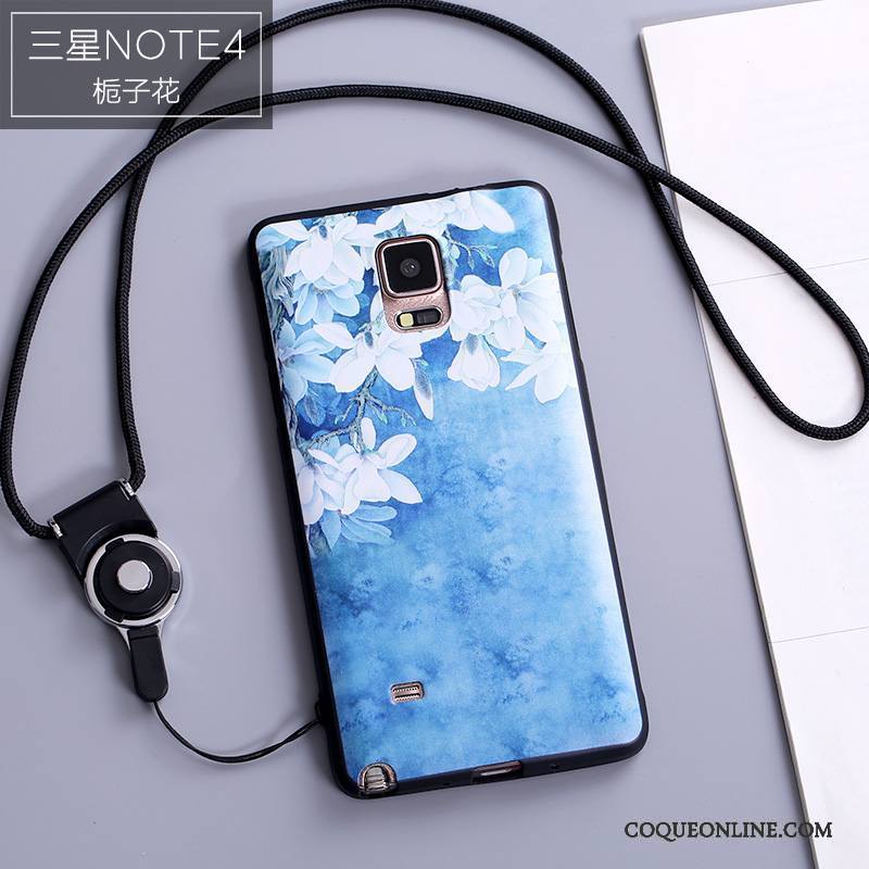 Samsung Galaxy Note 4 Coque Dessin Animé Créatif Personnalité Étui Protection Bleu Silicone